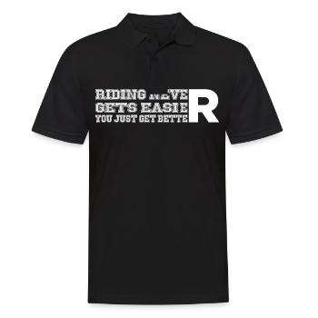 Riding never gets easier, you only get better - - Men's Polo Shirt - black - Front - Kai (181cm)