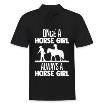 Une fois une fille de cheval, toujours une fille de cheval - Polo Homme - noir - Devant - Kai (181cm)