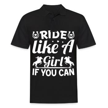 Ride Like A Girl If You Can - - Men's Polo Shirt - black - Front - Kai (181cm)