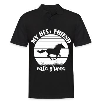 Mein bester Freund frisst Gras - - Männer Poloshirt - Schwarz - Vorne - Kai (181cm)
