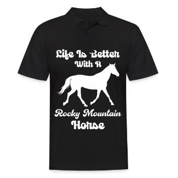 La vie est meilleure avec un stylo des montagnes - Polo Homme - noir - Devant - Kai (181cm)