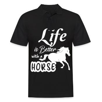 La vie est meilleure avec un cheval 5 - - Polo Homme - noir - Devant - Kai (181cm)