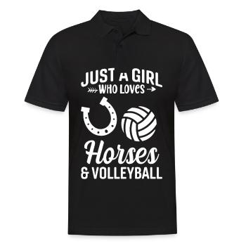 Juste une fille qui aime les chevaux et le volleyball - - Polo Homme - noir - Devant - Kai (181cm)