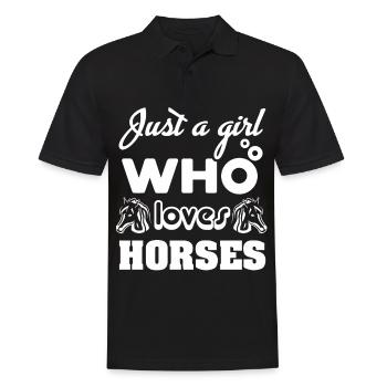 Just A Girl Who Loves Horses 16 - - Men's Polo Shirt - black - Front - Kai (181cm)