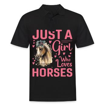 Juste une fille qui aime les chevaux 23 - - Polo Homme - noir - Devant - Kai (181cm)