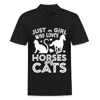 Juste une fille qui aime les chevaux et les chats 1 - - Polo Homme - noir - Devant - Kai (181cm)