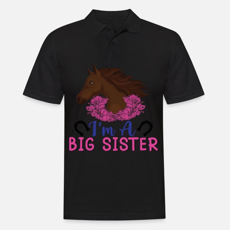 Ich bin eine große Schwester - - Männer Poloshirt - Schwarz
