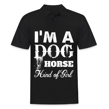 I am a dog-horse girl - - Men's Polo Shirt - black - Front - Kai (181cm)