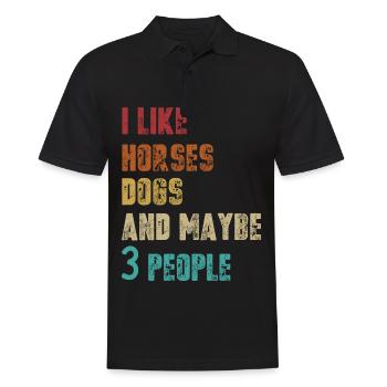 J’aime les chevaux, les chiens et peut-être 3 personnes 1 - Polo Homme - noir - Devant - Kai (181cm)