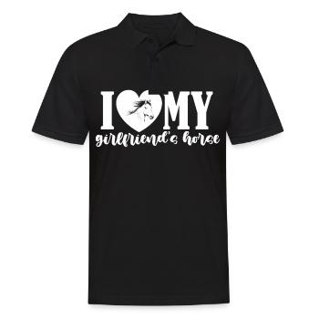 I love my girlfriend's horse - - Men's Polo Shirt - black - Front - Kai (181cm)
