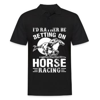 I'd rather bet on horse racing - - Men's Polo Shirt - black - Front - Kai (181cm)