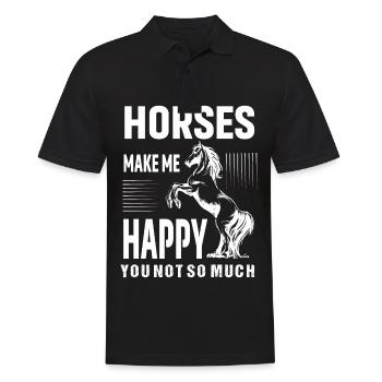 Les chevaux me rendent heureux - vous pas tellement - - Polo Homme - noir - Devant - Kai (181cm)