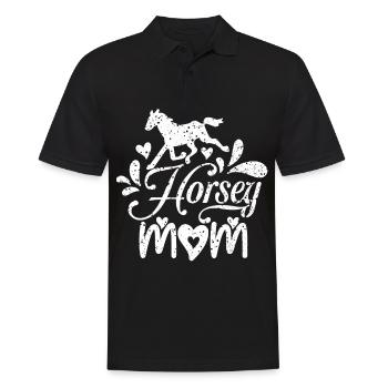 Horse Mama - - Men's Polo Shirt - black - Front - Kai (181cm)