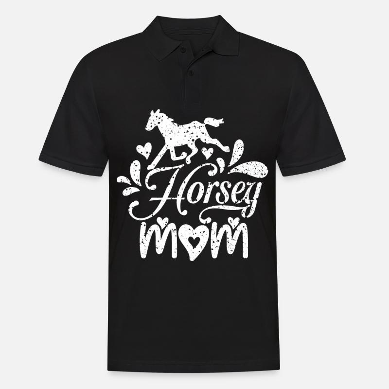Pferdchen-Mama - - Männer Poloshirt - Schwarz