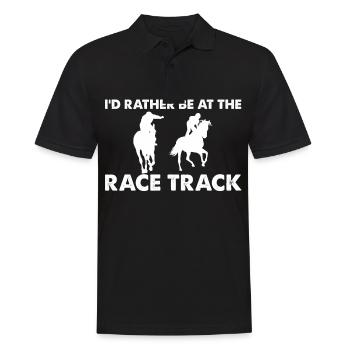 I'd rather be on the racetrack - - Men's Polo Shirt - black - Front - Kai (181cm)