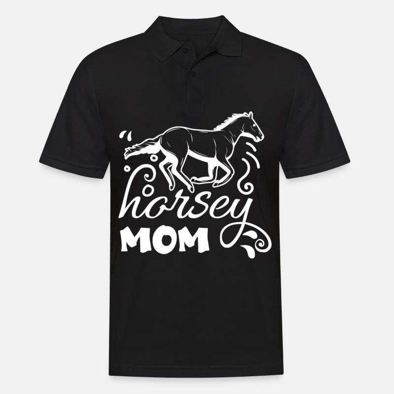Pferdchen-Mama 1 - - Männer Poloshirt - Schwarz