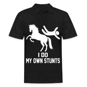 Ich mache meine eigenen Stunts - - Männer Poloshirt - Schwarz - Vorne - Kai (181cm)