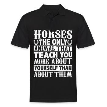 Horses The only animal from which you can learn more about - Men's Polo Shirt - black - Front - Kai (181cm)