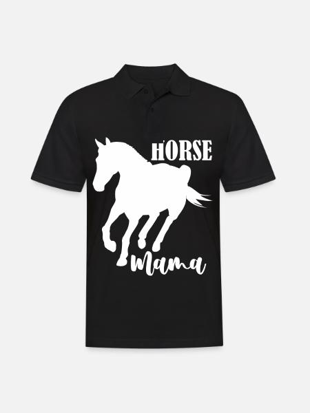 Maman cheval - - Polo Homme - noir
