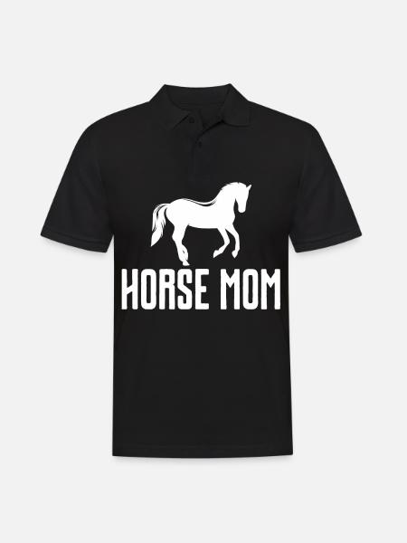 Maman cheval - - Polo Homme - noir