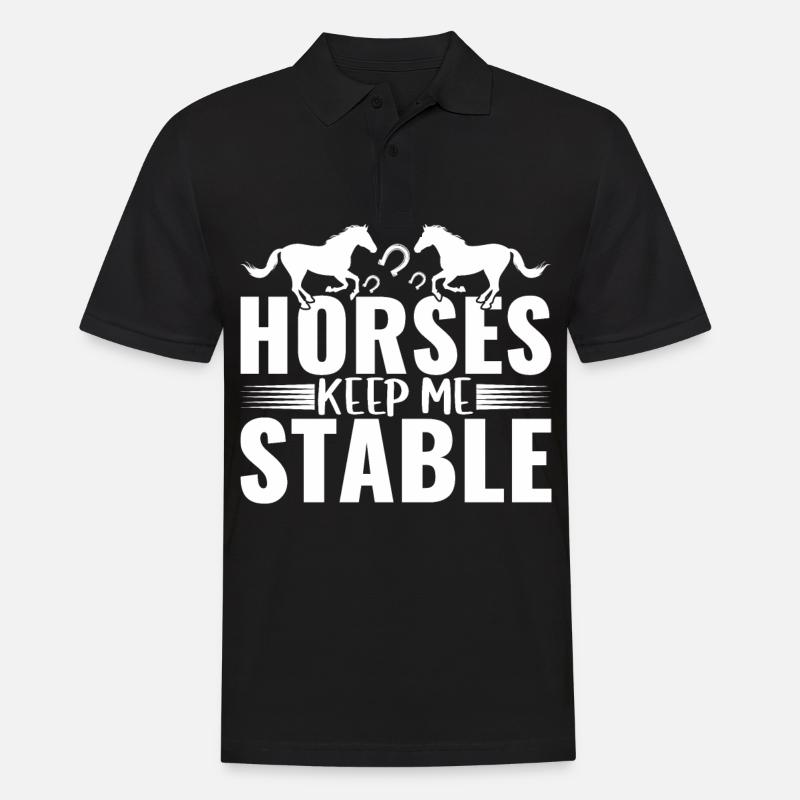 Roses Keep Me Stable - - Men's Polo Shirt - black