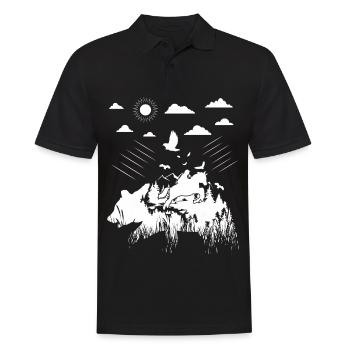 Riding Bear - - Men's Polo Shirt - black - Front - Kai (181cm)
