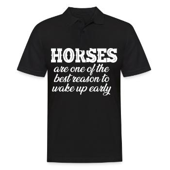 Horses are one of the best reasons to get up early - Men's Polo Shirt - black - Front - Kai (181cm)