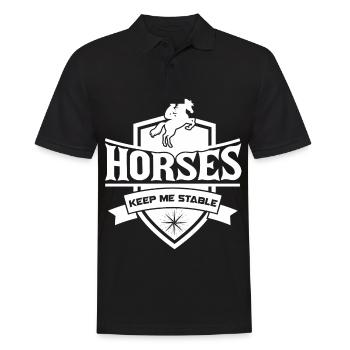 Pferde halten mich im Stall 6 - Horses Keep Me Sta - Polo Homme - noir - Devant - Kai (181cm)