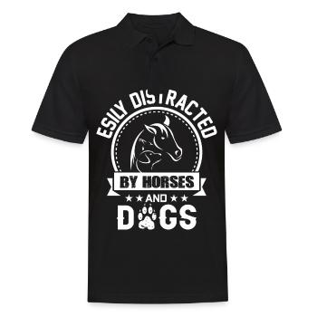 Facile à distraire des chevaux et des chiens - - Polo Homme - noir - Devant - Kai (181cm)