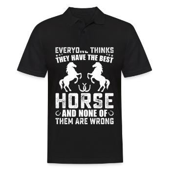 Everyone thinks he has the best horse and none of them - Men's Polo Shirt - black - Front - Kai (181cm)