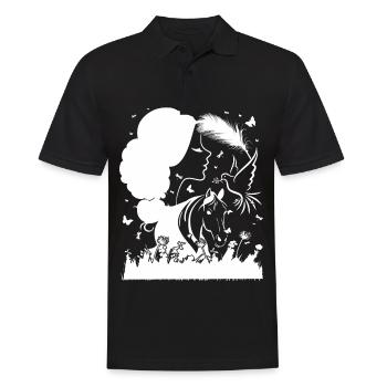 Fille Cheval - - Polo Homme - noir - Devant - Kai (181cm)