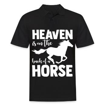 The sky is on the back of a horse - - Men's Polo Shirt - black - Front - Kai (181cm)