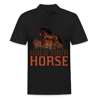 Keep your horse 1 - - Men's Polo Shirt - black - Front - Kai (181cm)