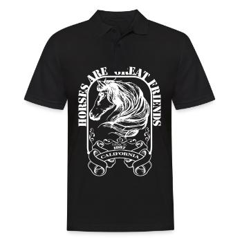 Les chevaux sont de bons amis - - Polo Homme - noir - Devant - Kai (181cm)