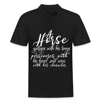 Un cheval galope avec ses poumons et reste m - Polo Homme - noir - Devant - Kai (181cm)
