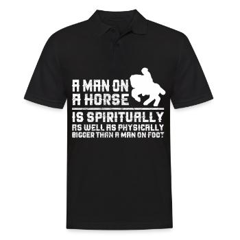 Ein Mann auf einem Pferd ist sowohl geistig als au - Männer Poloshirt - Schwarz - Vorne - Kai (181cm)