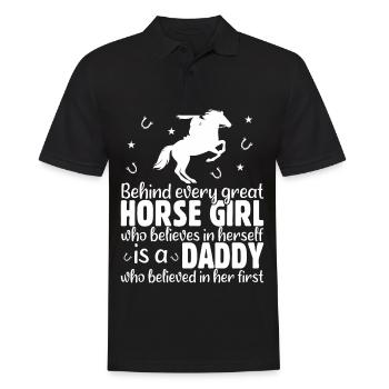 Derrière chaque grande fille de cheval - - Polo Homme - noir - Devant - Kai (181cm)