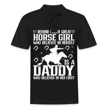 Derrière chaque grande fille de cheval 1 - - Polo Homme - noir - Devant - Kai (181cm)