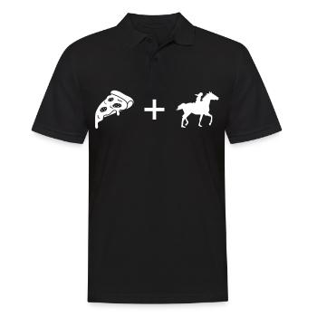 Pizza - Équitation - - Polo Homme - noir - Devant - Kai (181cm)