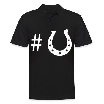 Hashtag - Horseshoes - - Men's Polo Shirt - black - Front - Kai (181cm)