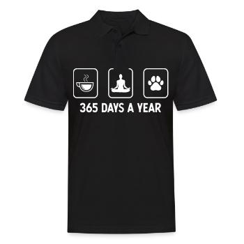 365 Tage im Jahr - Hundepfote - Yoga - - Männer Poloshirt - Schwarz - Vorne - Kai (181cm)