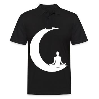 Crescent Moon - Yoga - - Men's Polo Shirt - black - Front - Kai (181cm)