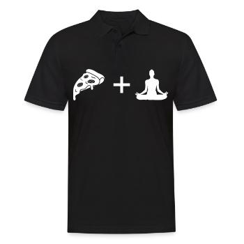 Pizza - Yoga - - Men's Polo Shirt - black - Front - Kai (181cm)