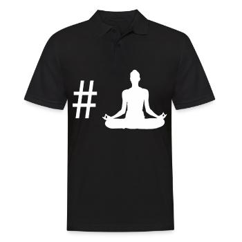 Hashtag - Yoga - - Men's Polo Shirt - black - Front - Kai (181cm)