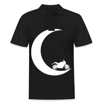 Mondsichel - Motorrad - - Männer Poloshirt - Schwarz - Vorne - Kai (181cm)