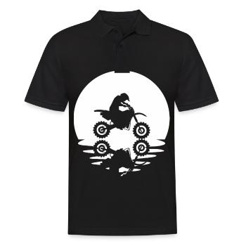 Circle and Reflection - Guy Motorcycle - - Men's Polo Shirt - black - Front - Kai (181cm)