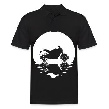 Circle and reflection - Motorcycle - - Men's Polo Shirt - black - Front - Kai (181cm)