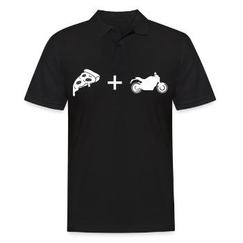Pizza - Motorbike - - Men's Polo Shirt - black - Front - Kai (181cm)