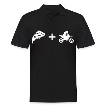 Pizza - Guy Motorcycle - - Men's Polo Shirt - black - Front - Kai (181cm)