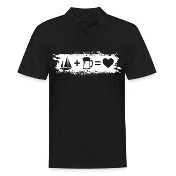 Grunge rectangle - Coeur - Bière - Voile - Grunge Re - Polo Homme - noir - Devant - Kai (181cm)
